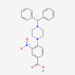 molecular formula C24H23N3O4 B2623983 4-(4-Benzhydrylpiperazino)-3-nitrobenzenecarboxylic acid CAS No. 478246-54-7