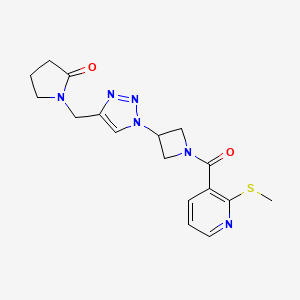 1-((1-(1-(2-(methylthio)nicotinoyl)azetidin-3-yl)-1H-1,2,3-triazol-4-yl)methyl)pyrrolidin-2-one