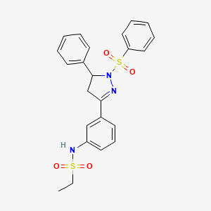 N-[3-[2-(benzenesulfonyl)-3-phenyl-3,4-dihydropyrazol-5-yl]phenyl]ethanesulfonamide
