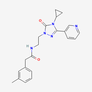 N-(2-(4-cyclopropyl-5-oxo-3-(pyridin-3-yl)-4,5-dihydro-1H-1,2,4-triazol-1-yl)ethyl)-2-(m-tolyl)acetamide