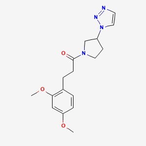 molecular formula C17H22N4O3 B2623993 1-(3-(1H-1,2,3-triazol-1-yl)pyrrolidin-1-yl)-3-(2,4-dimethoxyphenyl)propan-1-one CAS No. 1795304-38-9