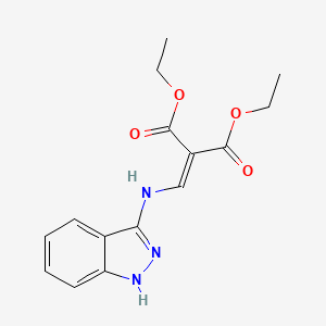 molecular formula C15H17N3O4 B2623996 diethyl 2-[(1H-indazol-3-ylamino)methylene]malonate CAS No. 59591-74-1