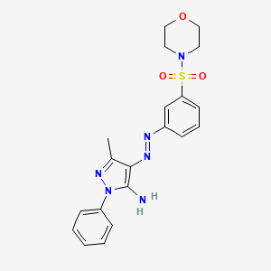 molecular formula C20H22N6O3S B2623997 N-[(5-imino-3-methyl-1-phenyl-4-pyrazolylidene)amino]-3-(4-morpholinylsulfonyl)aniline CAS No. 326911-17-5