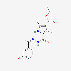 molecular formula C18H21N3O4 B2624006 ethyl 5-[[(Z)-(3-methoxyphenyl)methylideneamino]carbamoyl]-2,4-dimethyl-1H-pyrrole-3-carboxylate CAS No. 865615-15-2