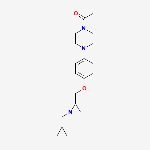 molecular formula C19H27N3O2 B2624007 1-[4-[4-[[1-(Cyclopropylmethyl)aziridin-2-yl]methoxy]phenyl]piperazin-1-yl]ethanone CAS No. 2418647-68-2