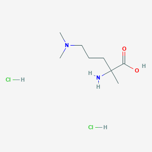 molecular formula C8H20Cl2N2O2 B2624008 2-Amino-5-(dimethylamino)-2-methylpentanoic acid dihydrochloride CAS No. 64817-89-6