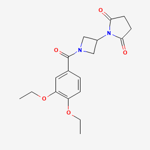 molecular formula C18H22N2O5 B2624012 1-(1-(3,4-Diethoxybenzoyl)azetidin-3-yl)pyrrolidine-2,5-dione CAS No. 1903646-48-9