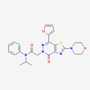 molecular formula C24H25N5O4S B2624013 2-(7-(furan-2-yl)-2-morpholino-4-oxothiazolo[4,5-d]pyridazin-5(4H)-yl)-N-isopropyl-N-phenylacetamide CAS No. 1203022-77-8