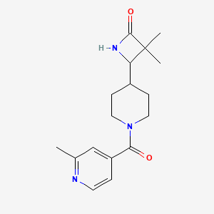 molecular formula C17H23N3O2 B2624015 3,3-Dimethyl-4-[1-(2-methylpyridine-4-carbonyl)piperidin-4-yl]azetidin-2-one CAS No. 2223872-33-9