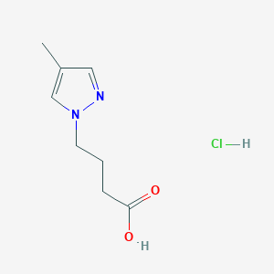 molecular formula C8H13ClN2O2 B2624022 4-(4-Methylpyrazol-1-yl)butanoic acid;hydrochloride CAS No. 2580191-13-3