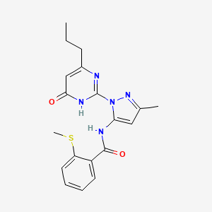 N-(3-methyl-1-(6-oxo-4-propyl-1,6-dihydropyrimidin-2-yl)-1H-pyrazol-5-yl)-2-(methylthio)benzamide