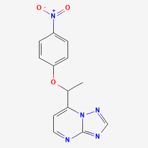 molecular formula C13H11N5O3 B2624027 4-Nitrophenyl 1-[1,2,4]triazolo[1,5-a]pyrimidin-7-ylethyl ether CAS No. 477865-14-8