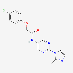 molecular formula C16H14ClN5O2 B2624028 2-(4-chlorophenoxy)-N-(2-(2-methyl-1H-imidazol-1-yl)pyrimidin-5-yl)acetamide CAS No. 1421457-39-7