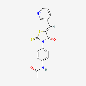 molecular formula C17H13N3O2S2 B2624029 (Z)-N-(4-(4-oxo-5-(pyridin-3-ylmethylene)-2-thioxothiazolidin-3-yl)phenyl)acetamide CAS No. 868141-50-8