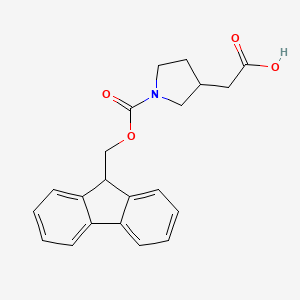molecular formula C21H21NO4 B2624030 1-Fmoc-3-pyrrolidineacetic acid CAS No. 868523-86-8