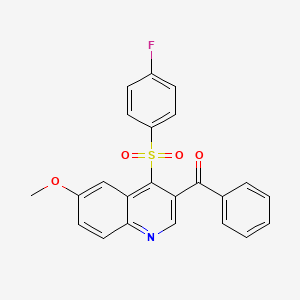 molecular formula C23H16FNO4S B2624034 [4-(4-Fluorophenyl)sulfonyl-6-methoxyquinolin-3-yl]-phenylmethanone CAS No. 866847-53-2