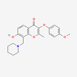 7-hydroxy-3-(4-methoxyphenoxy)-2-methyl-8-(piperidin-1-ylmethyl)-4H-chromen-4-one