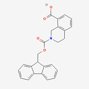 molecular formula C25H21NO4 B2624050 2-(9H-Fluoren-9-ylmethoxycarbonyl)-3,4-dihydro-1H-isoquinoline-8-carboxylic acid CAS No. 2137786-91-3
