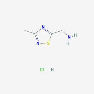 molecular formula C4H8ClN3S B2624053 (3-Methyl-1,2,4-thiadiazol-5-yl)methanamine;hydrochloride CAS No. 2503209-14-9