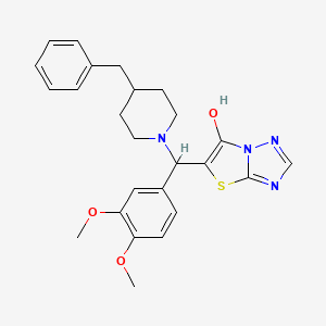 molecular formula C25H28N4O3S B2624055 5-((4-Benzylpiperidin-1-yl)(3,4-dimethoxyphenyl)methyl)thiazolo[3,2-b][1,2,4]triazol-6-ol CAS No. 868219-62-9