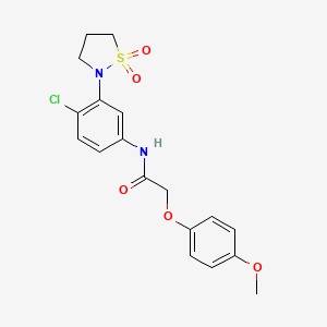 N-(4-chloro-3-(1,1-dioxidoisothiazolidin-2-yl)phenyl)-2-(4-methoxyphenoxy)acetamide