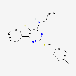 molecular formula C21H19N3S2 B2624067 N-allyl-2-[(4-methylbenzyl)sulfanyl][1]benzothieno[3,2-d]pyrimidin-4-amine CAS No. 478029-90-2