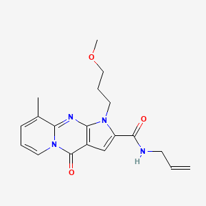 molecular formula C19H22N4O3 B2624070 N-allyl-1-(3-methoxypropyl)-9-methyl-4-oxo-1,4-dihydropyrido[1,2-a]pyrrolo[2,3-d]pyrimidine-2-carboxamide CAS No. 900881-53-0