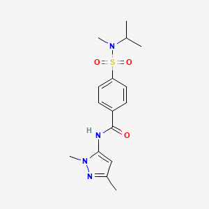 molecular formula C16H22N4O3S B2624071 N-(1,3-dimethyl-1H-pyrazol-5-yl)-4-(N-isopropyl-N-methylsulfamoyl)benzamide CAS No. 1172740-76-9