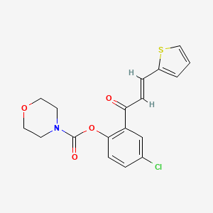 molecular formula C18H16ClNO4S B2624074 (E)-4-chloro-2-(3-(thiophen-2-yl)acryloyl)phenyl morpholine-4-carboxylate CAS No. 1164467-14-4