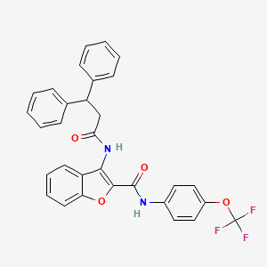 molecular formula C31H23F3N2O4 B2624082 3-(3,3-diphenylpropanamido)-N-(4-(trifluoromethoxy)phenyl)benzofuran-2-carboxamide CAS No. 888461-42-5