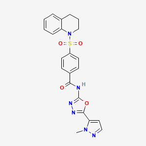 4-((3,4-dihydroquinolin-1(2H)-yl)sulfonyl)-N-(5-(1-methyl-1H-pyrazol-5-yl)-1,3,4-oxadiazol-2-yl)benzamide