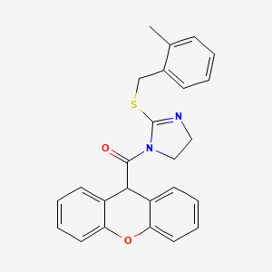 (2-((2-methylbenzyl)thio)-4,5-dihydro-1H-imidazol-1-yl)(9H-xanthen-9-yl)methanone