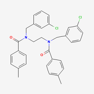 molecular formula C32H30Cl2N2O2 B2624093 N-(3-Chlorobenzyl)-N-(2-((3-chlorobenzyl)(4-methylbenzoyl)amino)ethyl)-4-methylbenzenecarboxamide CAS No. 338775-04-5