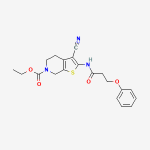 ethyl 3-cyano-2-(3-phenoxypropanamido)-4,5-dihydrothieno[2,3-c]pyridine-6(7H)-carboxylate