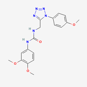 molecular formula C18H20N6O4 B2624098 1-(3,4-dimethoxyphenyl)-3-((1-(4-methoxyphenyl)-1H-tetrazol-5-yl)methyl)urea CAS No. 942000-55-7