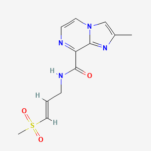 molecular formula C12H14N4O3S B2624099 2-Methyl-N-[(E)-3-methylsulfonylprop-2-enyl]imidazo[1,2-a]pyrazine-8-carboxamide CAS No. 2305572-37-4