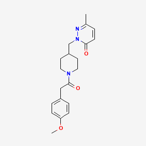 molecular formula C20H25N3O3 B2624104 2-((1-(2-(4-methoxyphenyl)acetyl)piperidin-4-yl)methyl)-6-methylpyridazin-3(2H)-one CAS No. 2320172-76-5