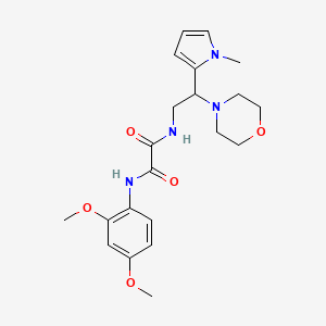 molecular formula C21H28N4O5 B2624106 N1-(2,4-dimethoxyphenyl)-N2-(2-(1-methyl-1H-pyrrol-2-yl)-2-morpholinoethyl)oxalamide CAS No. 1049477-62-4