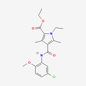 ethyl 4-((5-chloro-2-methoxyphenyl)carbamoyl)-1-ethyl-3,5-dimethyl-1H-pyrrole-2-carboxylate