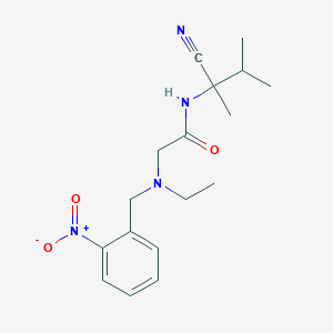molecular formula C17H24N4O3 B2624109 N-(1-cyano-1,2-dimethylpropyl)-2-{ethyl[(2-nitrophenyl)methyl]amino}acetamide CAS No. 1241650-29-2