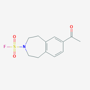 molecular formula C12H14FNO3S B2624114 7-Acetyl-1,2,4,5-tetrahydro-3-benzazepine-3-sulfonyl fluoride CAS No. 2411278-28-7