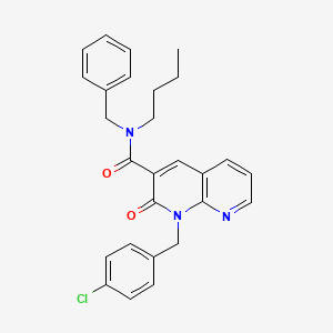 molecular formula C27H26ClN3O2 B2624117 N-benzyl-N-butyl-1-(4-chlorobenzyl)-2-oxo-1,2-dihydro-1,8-naphthyridine-3-carboxamide CAS No. 923217-74-7
