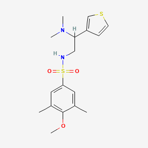 molecular formula C17H24N2O3S2 B2624119 N-(2-(dimethylamino)-2-(thiophen-3-yl)ethyl)-4-methoxy-3,5-dimethylbenzenesulfonamide CAS No. 954645-36-4