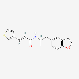 molecular formula C18H19NO2S B2624122 (E)-N-(1-(2,3-dihydrobenzofuran-5-yl)propan-2-yl)-3-(thiophen-3-yl)acrylamide CAS No. 2035018-89-2