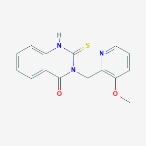 molecular formula C15H13N3O2S B2624123 3-[(3-Methoxypyridin-2-yl)methyl]-2-sulfanylidene-1H-quinazolin-4-one CAS No. 2551115-50-3