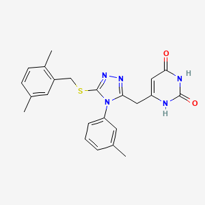 6-((5-((2,5-dimethylbenzyl)thio)-4-(m-tolyl)-4H-1,2,4-triazol-3-yl)methyl)pyrimidine-2,4(1H,3H)-dione