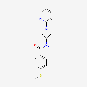 molecular formula C17H19N3OS B2624131 N-Methyl-4-methylsulfanyl-N-(1-pyridin-2-ylazetidin-3-yl)benzamide CAS No. 2415526-55-3