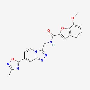 7-methoxy-N-((7-(3-methyl-1,2,4-oxadiazol-5-yl)-[1,2,4]triazolo[4,3-a]pyridin-3-yl)methyl)benzofuran-2-carboxamide