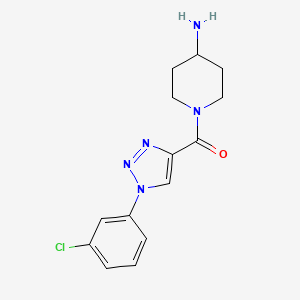 molecular formula C14H16ClN5O B2624154 1-{[1-(3-chlorophenyl)-1H-1,2,3-triazol-4-yl]carbonyl}piperidin-4-amine CAS No. 1351837-83-6