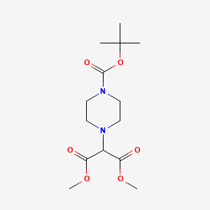 molecular formula C14H24N2O6 B2624158 Tert-butyl 4-(di(methoxycarbonyl)methyl)piperazine-1-carboxylate CAS No. 554450-77-0